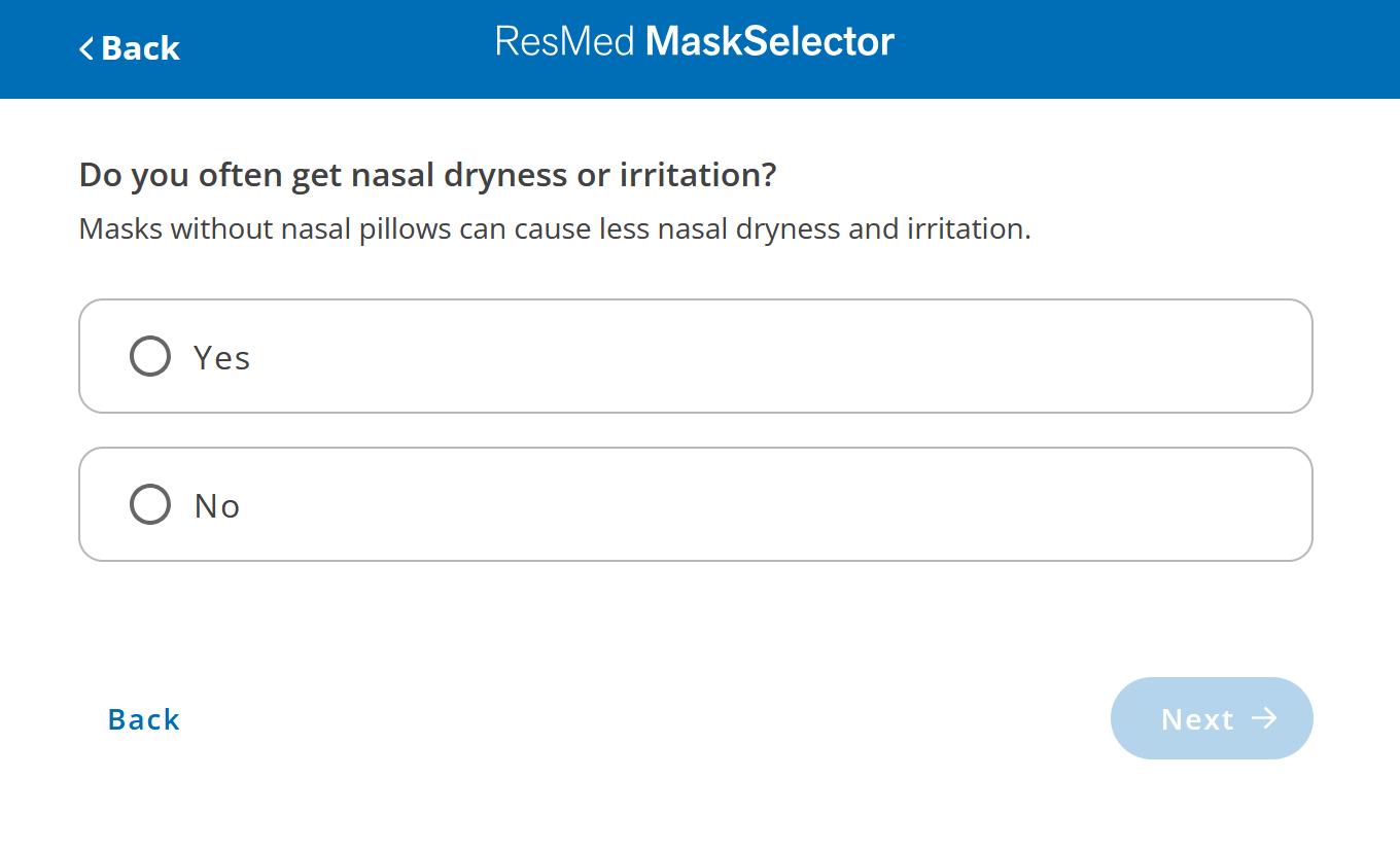 ResMed Mask Selector Tool