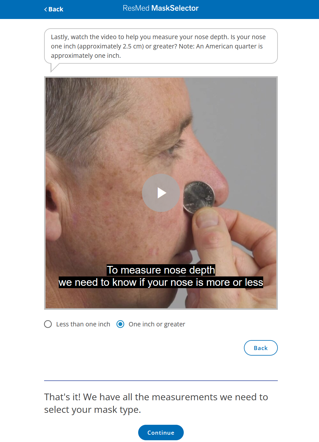 ResMed Mask Selector Tool