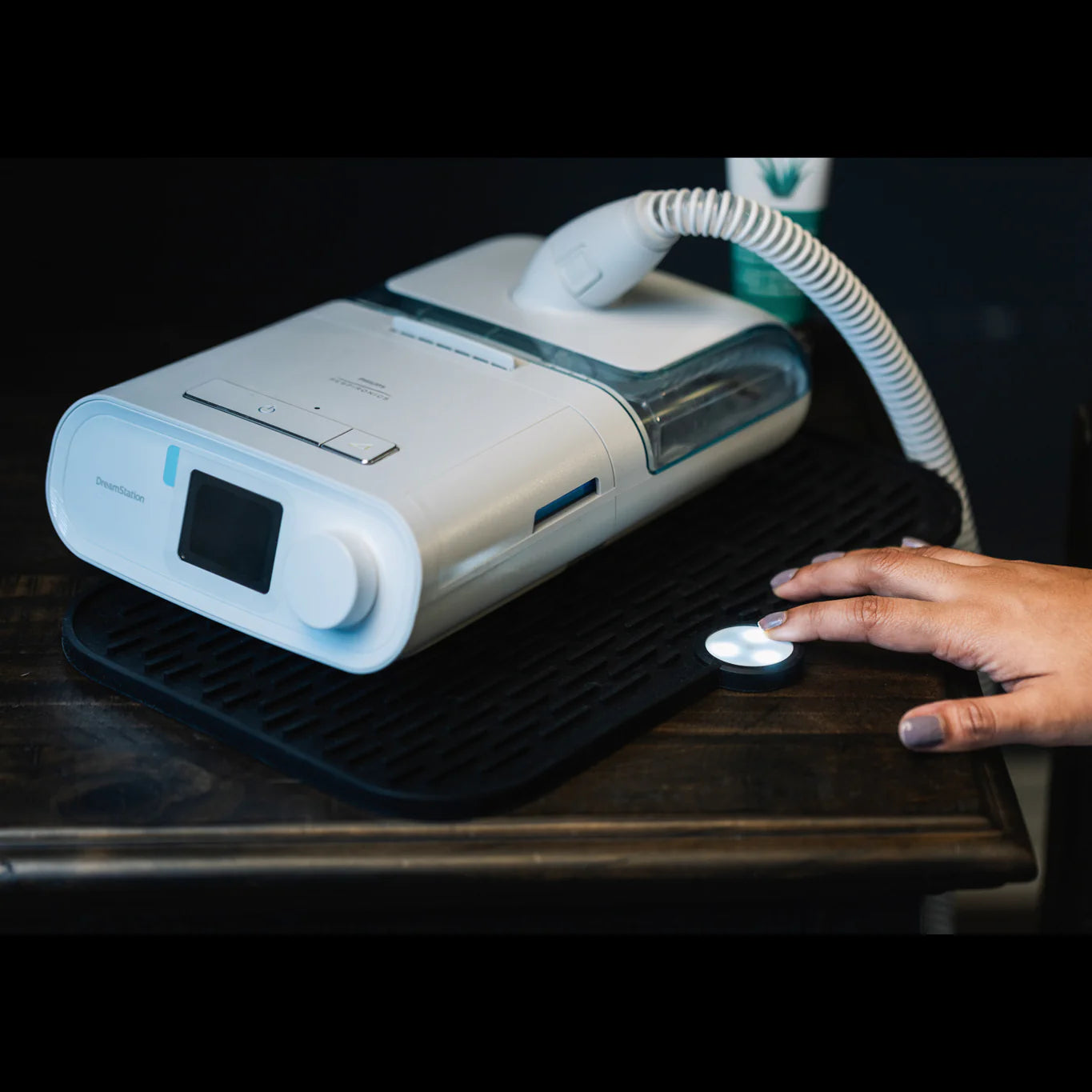 CPAPology Black Knight GLO Protector Mat, Black