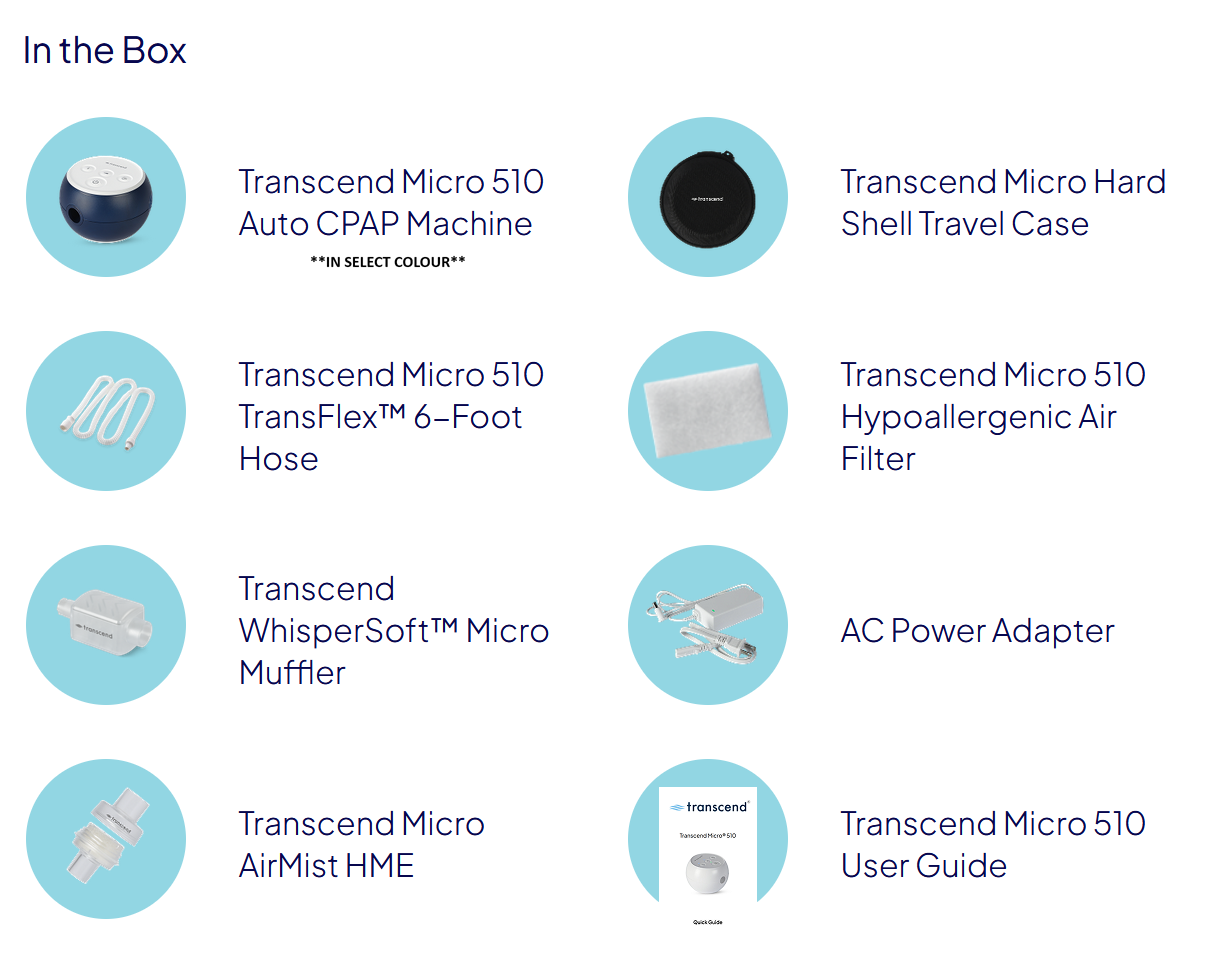 Transcend Micro 510 Auto Travel CPAP Machine
